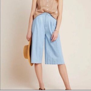 Anthropologie Pilcro Mina Chambray Wide crop jean